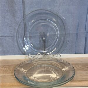 Clear Glass Dinner Plates set of 3 10,5 inches